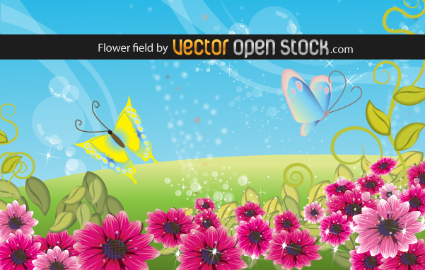 free vector Flower Field